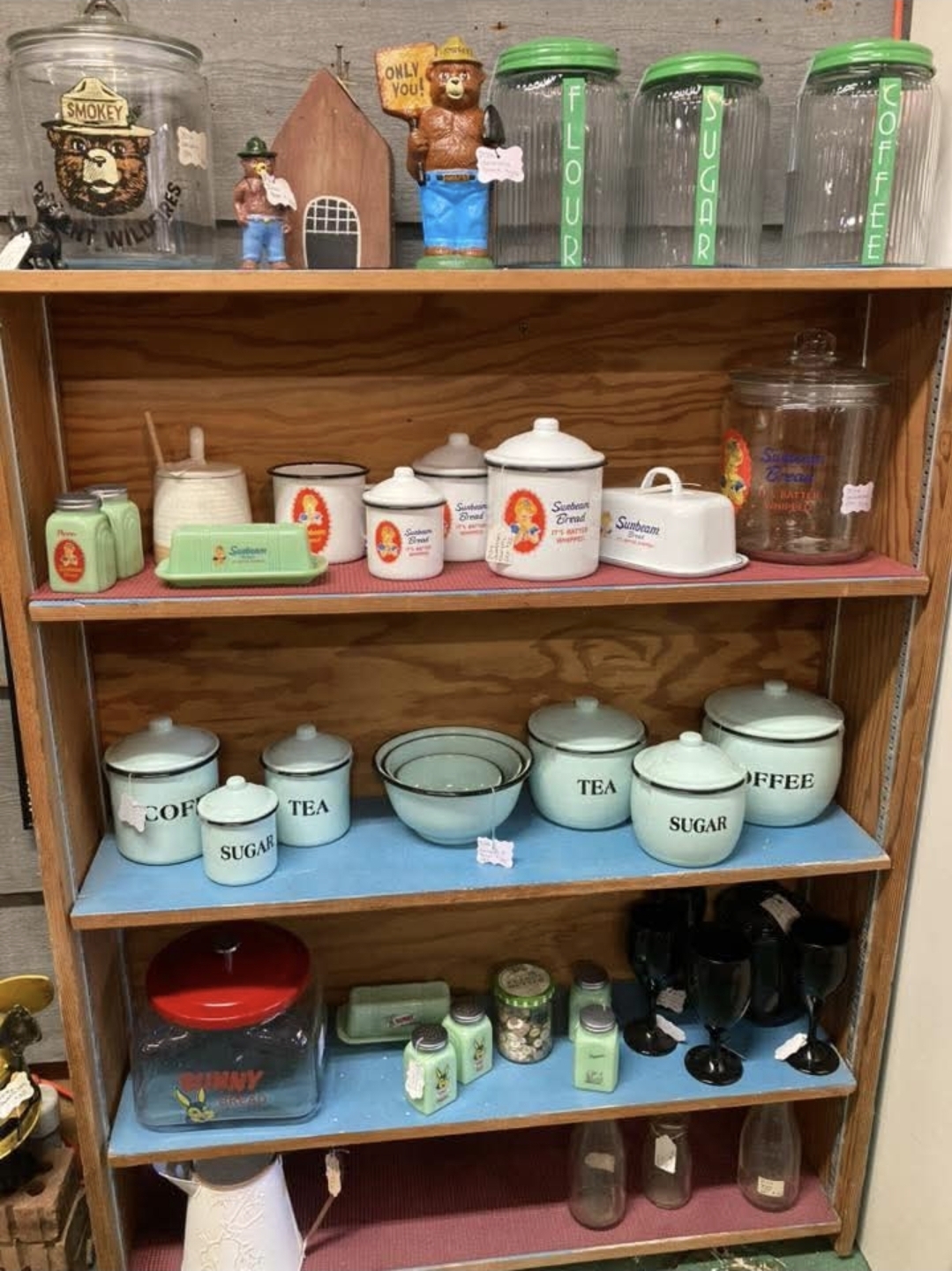 Vintage kitchen collectibles and Sunbeam items